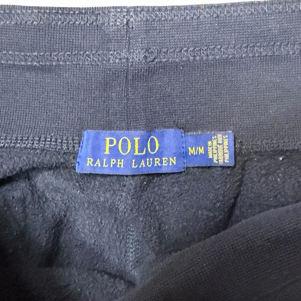 Polo Ralph‎ Lauren Sweatpants Mens Medium Black Fleece Drawstring Pony Joggers